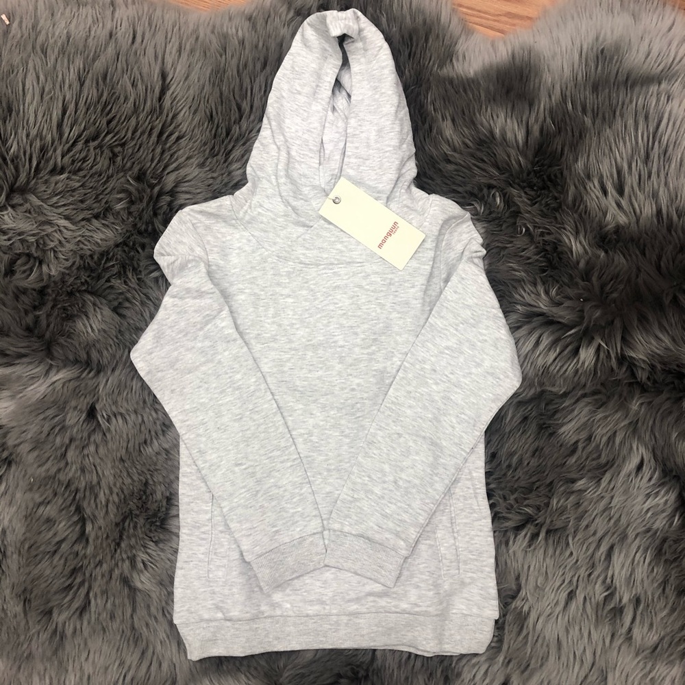 Manguun | Girl's Pull Over Hoodie | Grey | Medium
